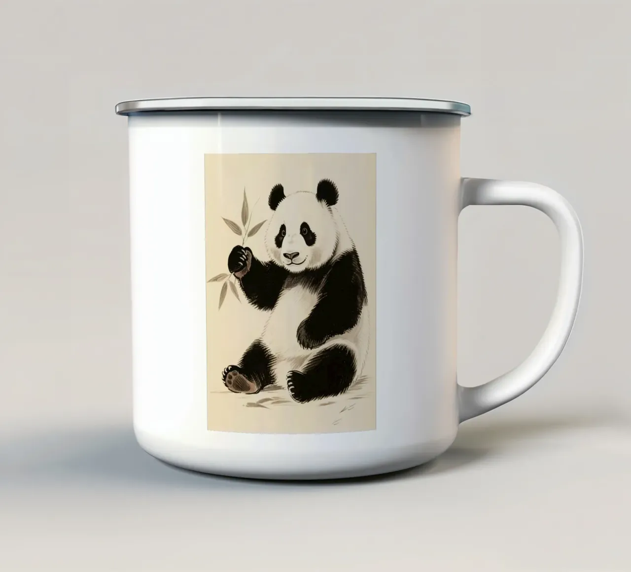 Panda tazza in smalto da knowledge