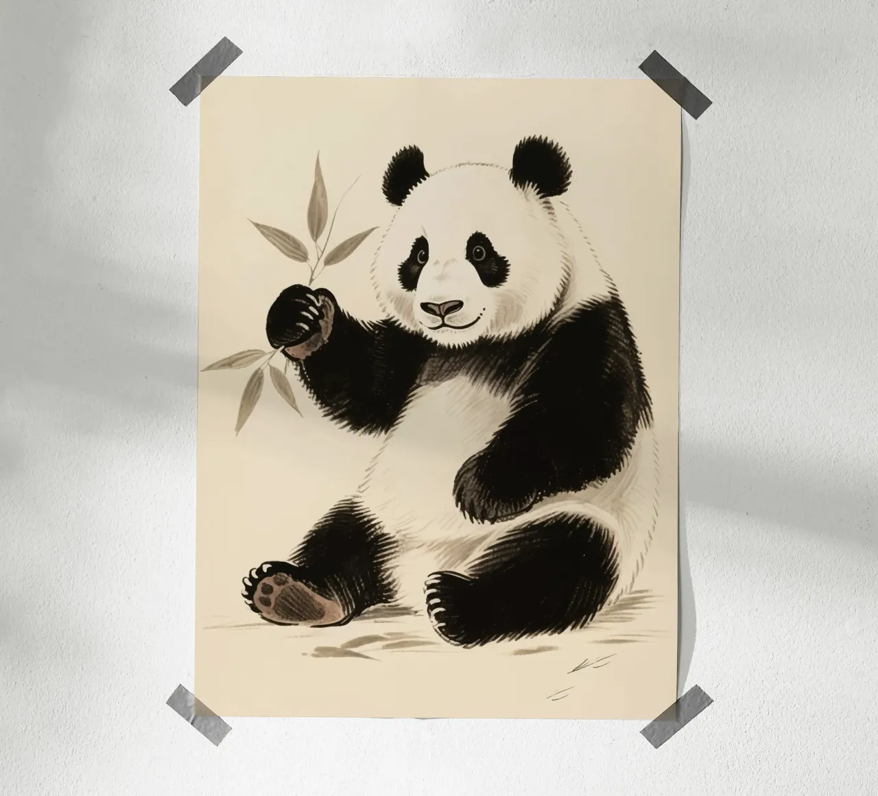 Panda poster con telaio in plastica da knowledge