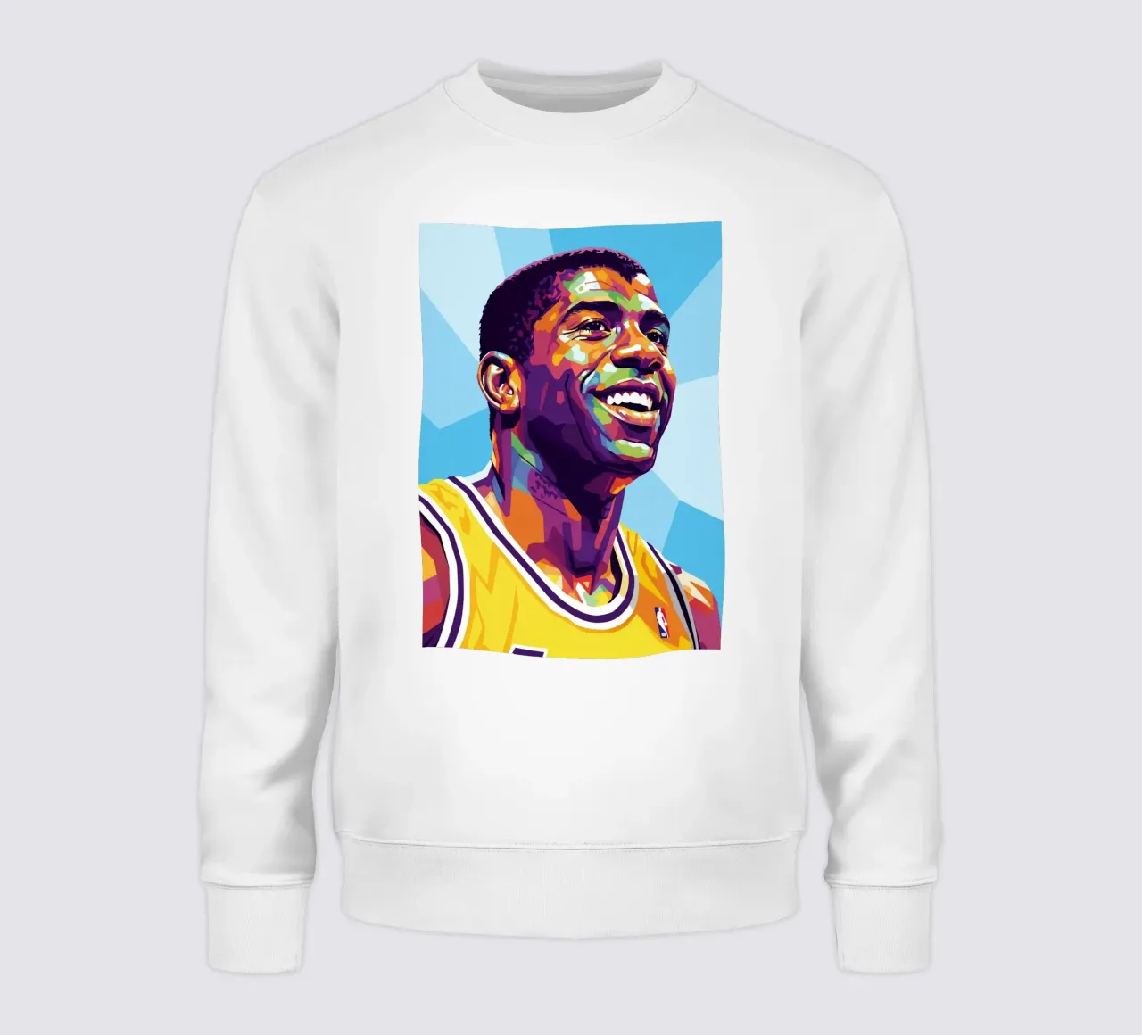 Magic Johnson con il suo iconico sorriso felpa da Hantamrata