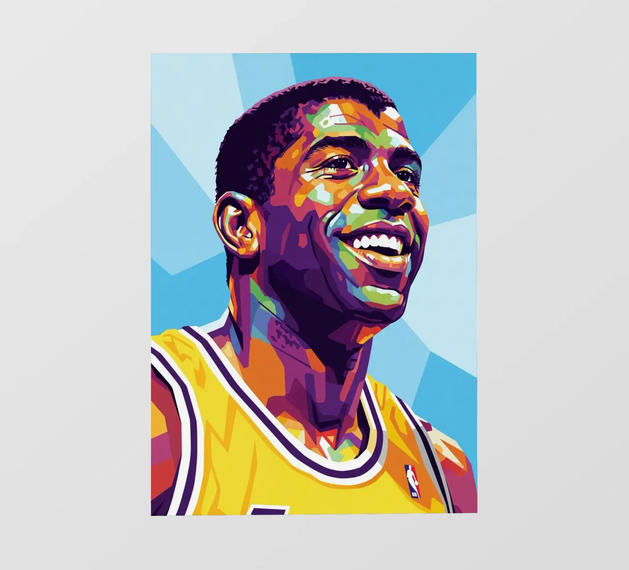 Magic Johnson con il suo iconico sorriso pellicola backlit da Hantamrata