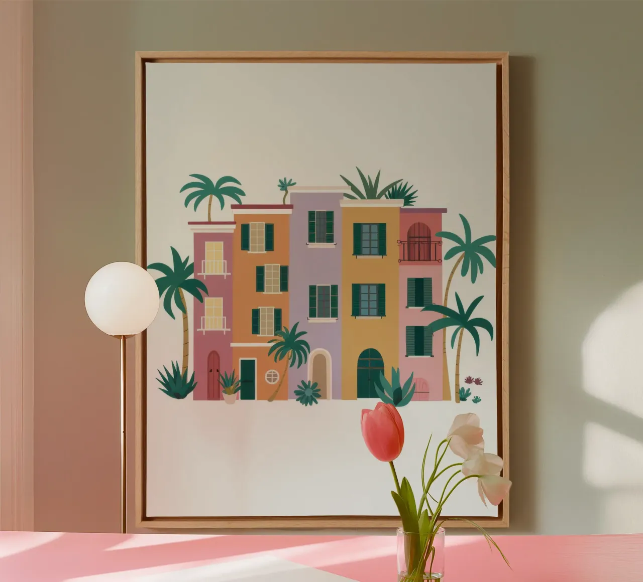 Pastel Villa Serenity tela con Cornice a cassetta da Enter Bloom