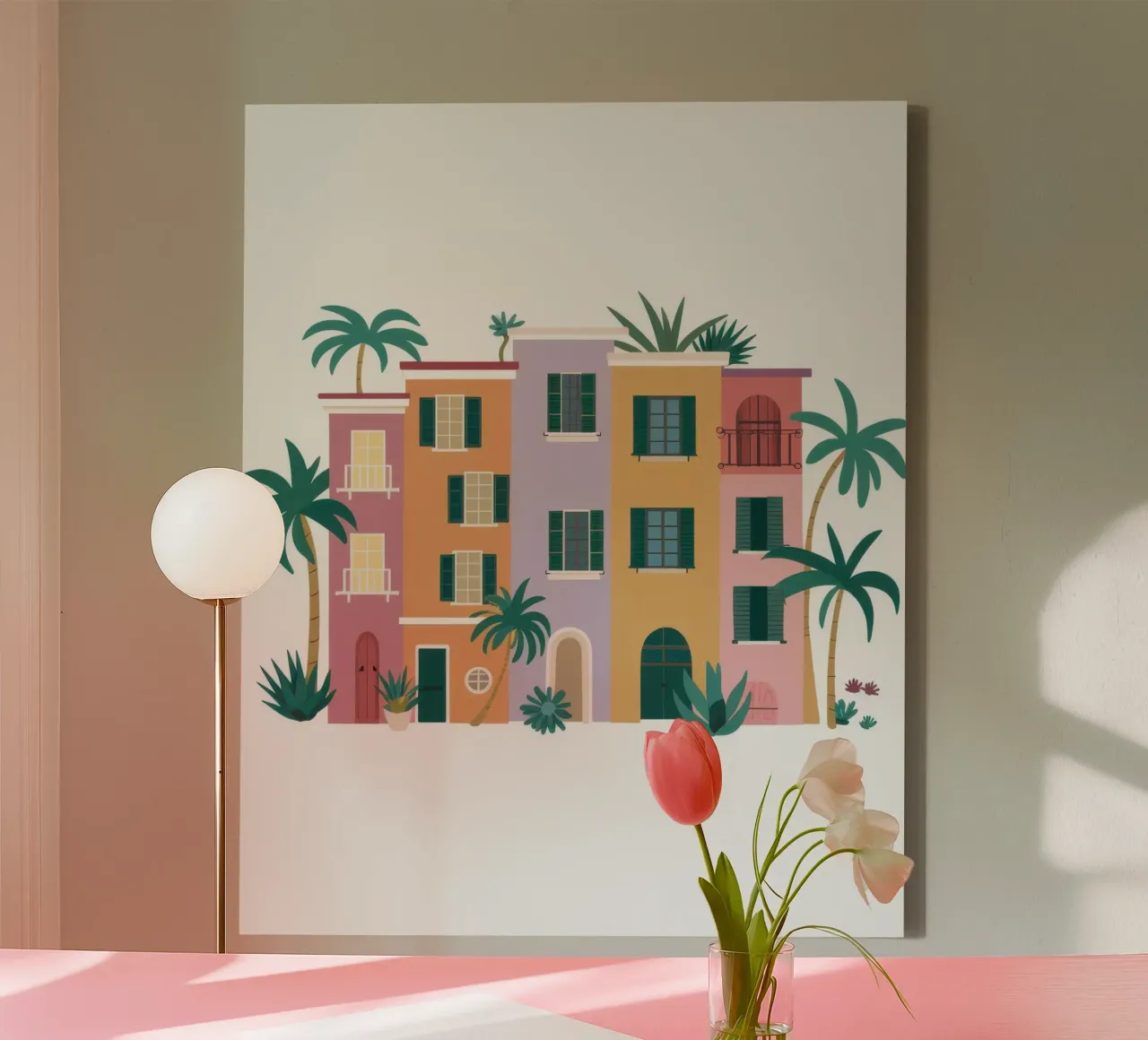 Pastel Villa Serenity tela con Cornice a cassetta da Enter Bloom
