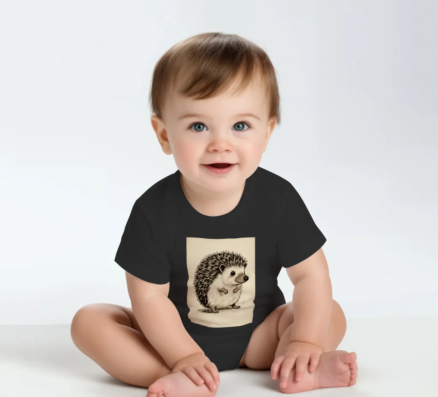 Hedgehog short-sleeve baby romper by knowledge