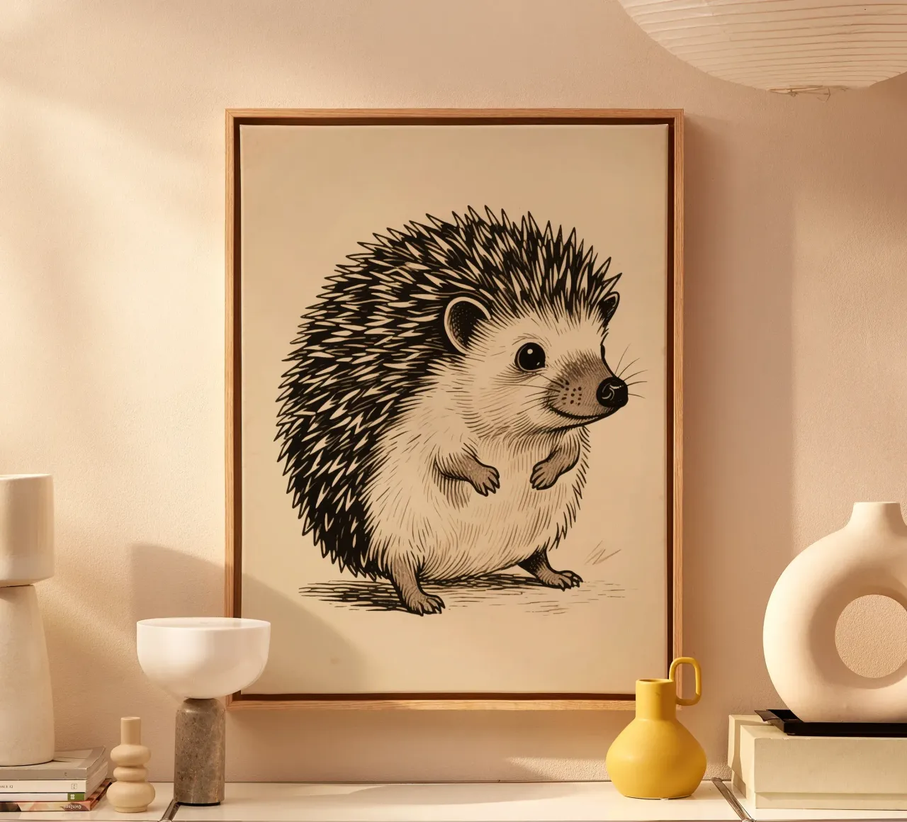 Igel Leinwand mit Schattenfugenrahmen von knowledge