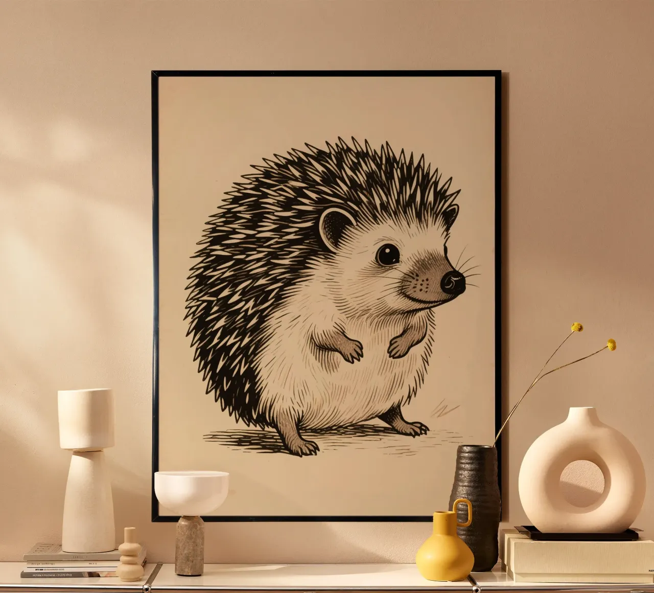 Riccio poster con telaio in legno da knowledge