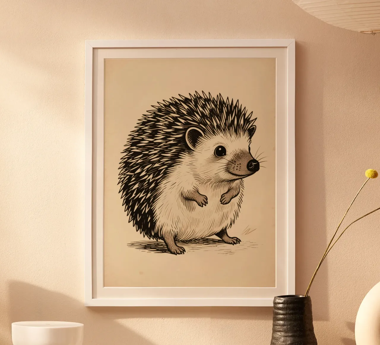 Riccio poster con telaio in legno da knowledge