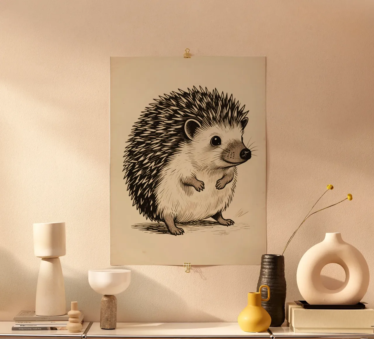 Riccio poster con telaio in legno da knowledge