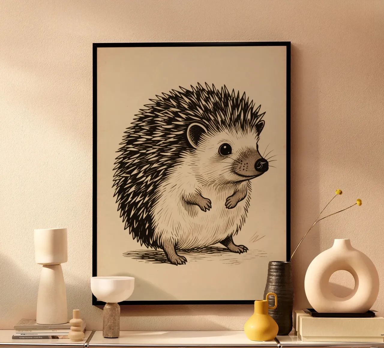 Riccio poster con telaio in legno da knowledge