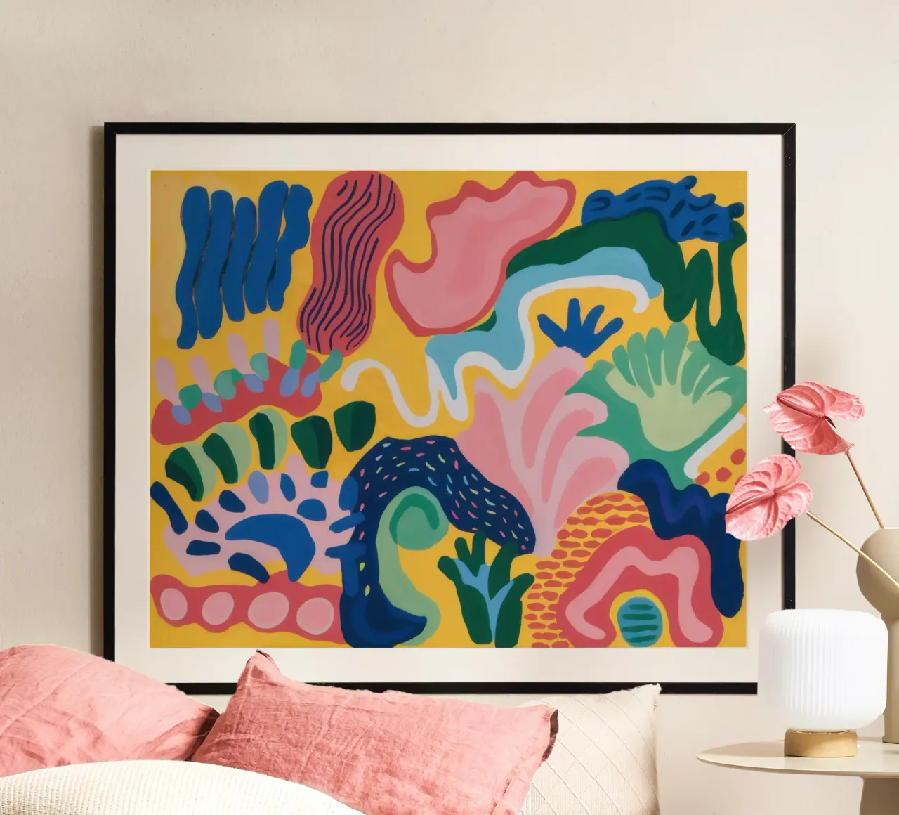Grillig abstract landschap poster van Moon Revolver