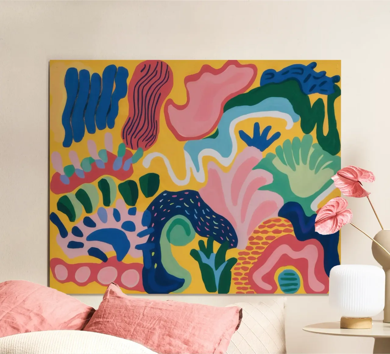 Grillig abstract landschap poster van Moon Revolver