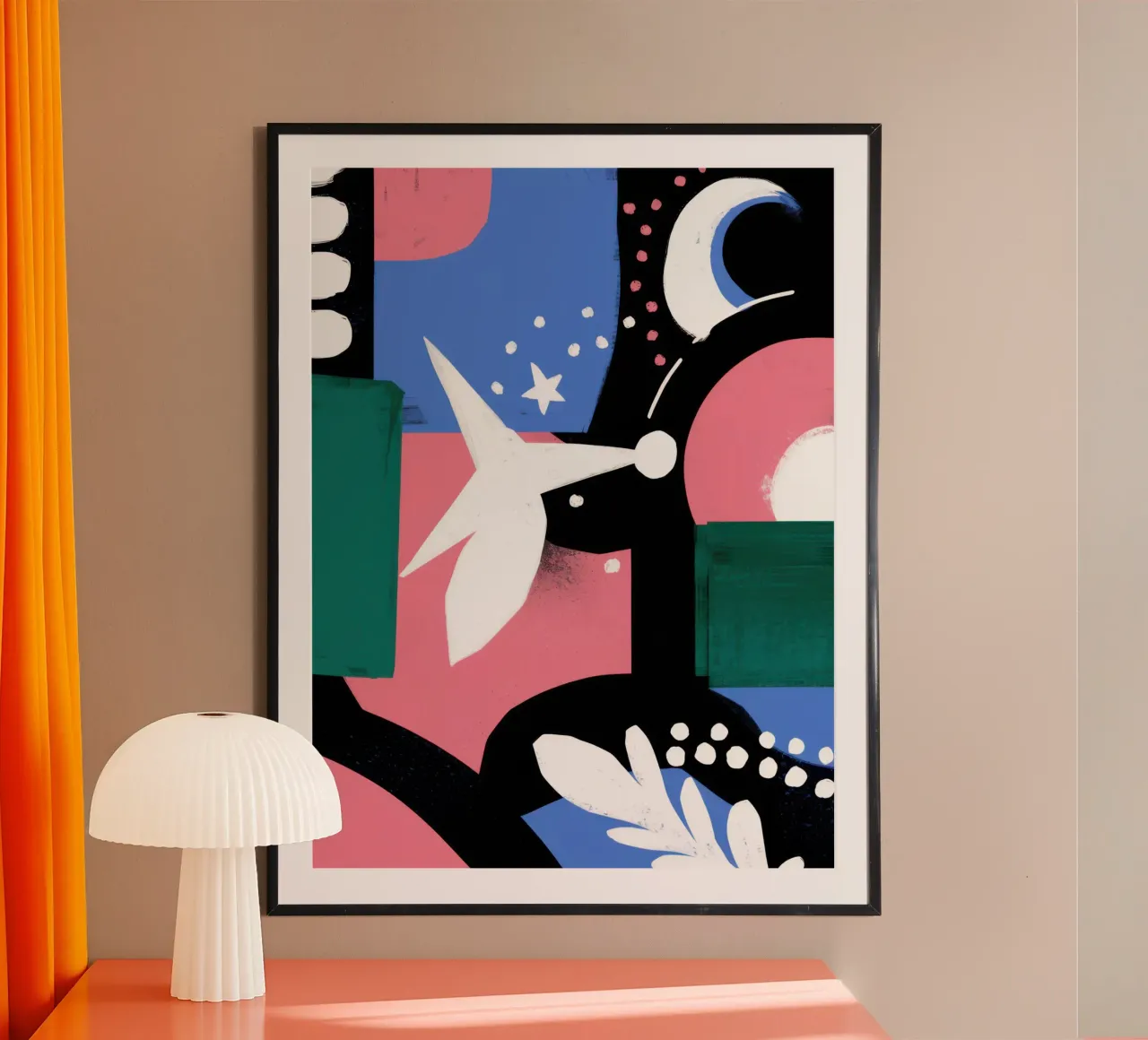 Collage Notte Celeste poster con telaio in plastica da Sure Paint