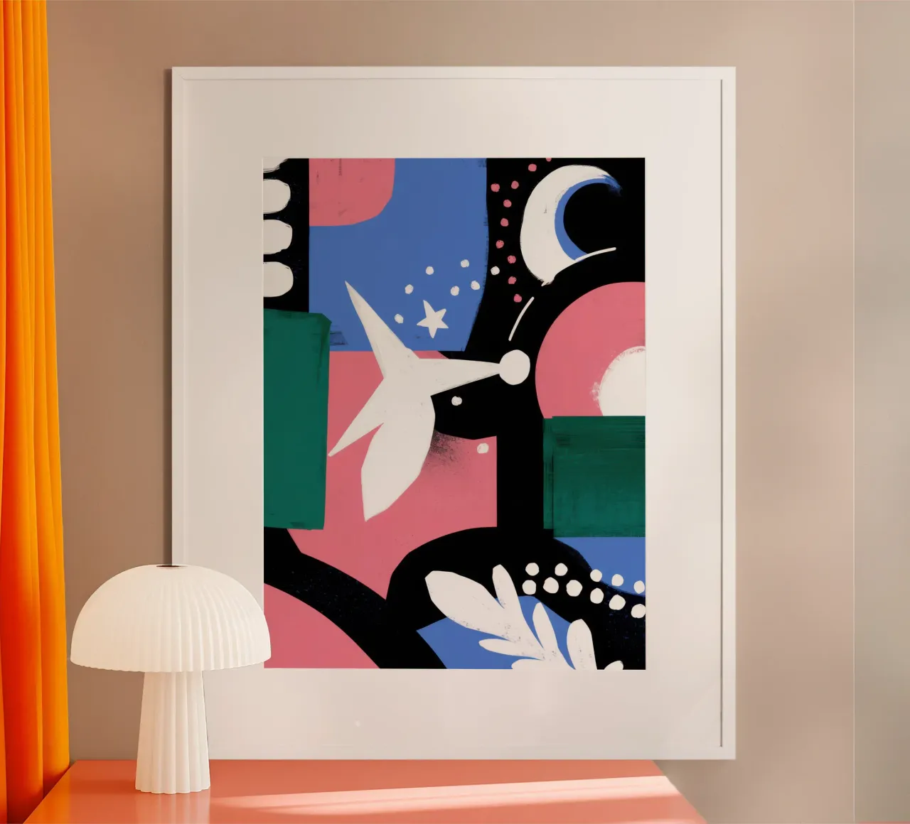 Collage Notte Celeste poster con telaio in plastica da Sure Paint