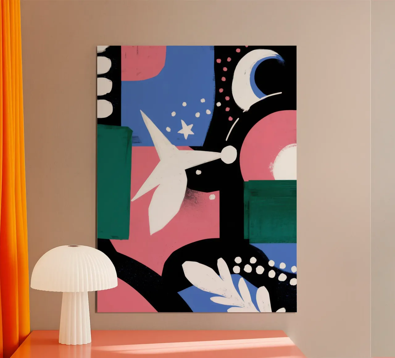 Collage Notte Celeste poster con telaio in plastica da Sure Paint