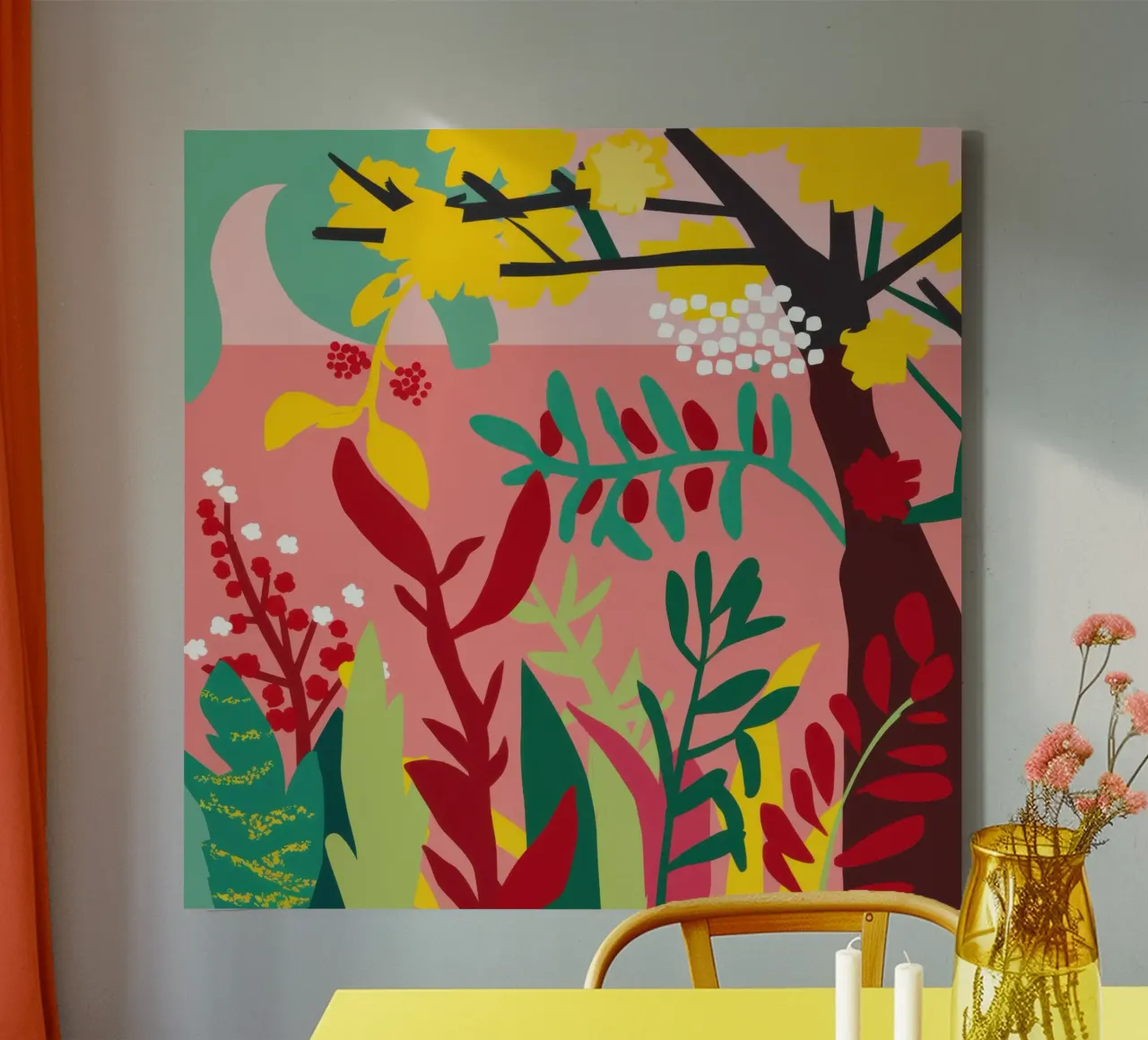 Whimsical Garden Song canvas with Floater frame by Echo Saber