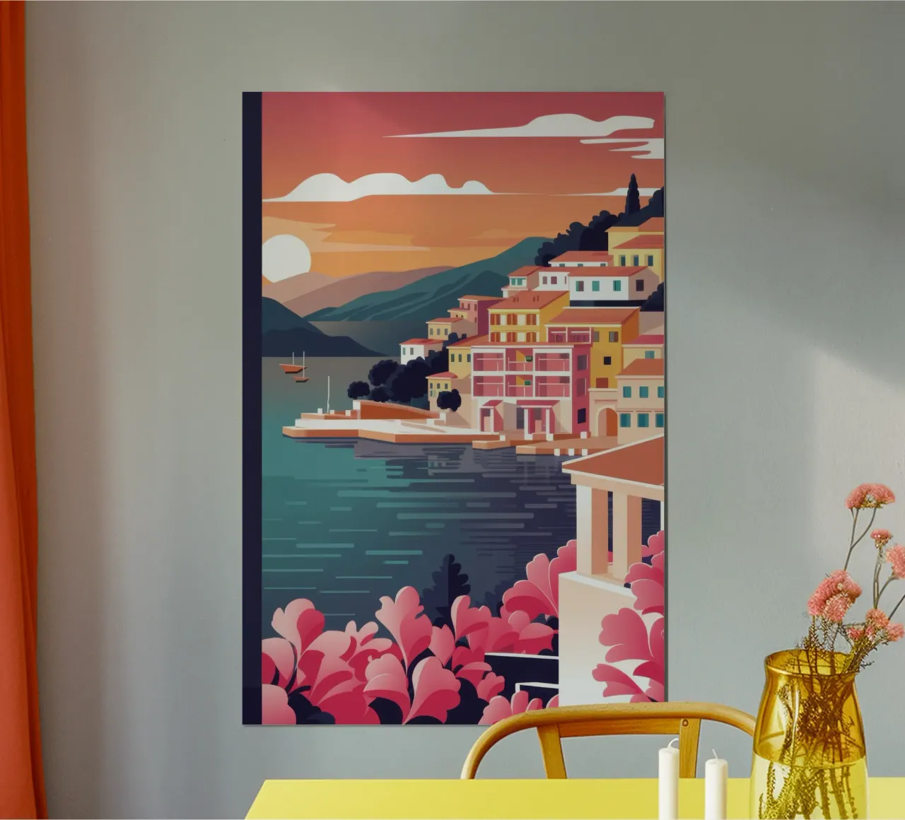 Crepuscolo costiero in fiore poster da Orchid Patina