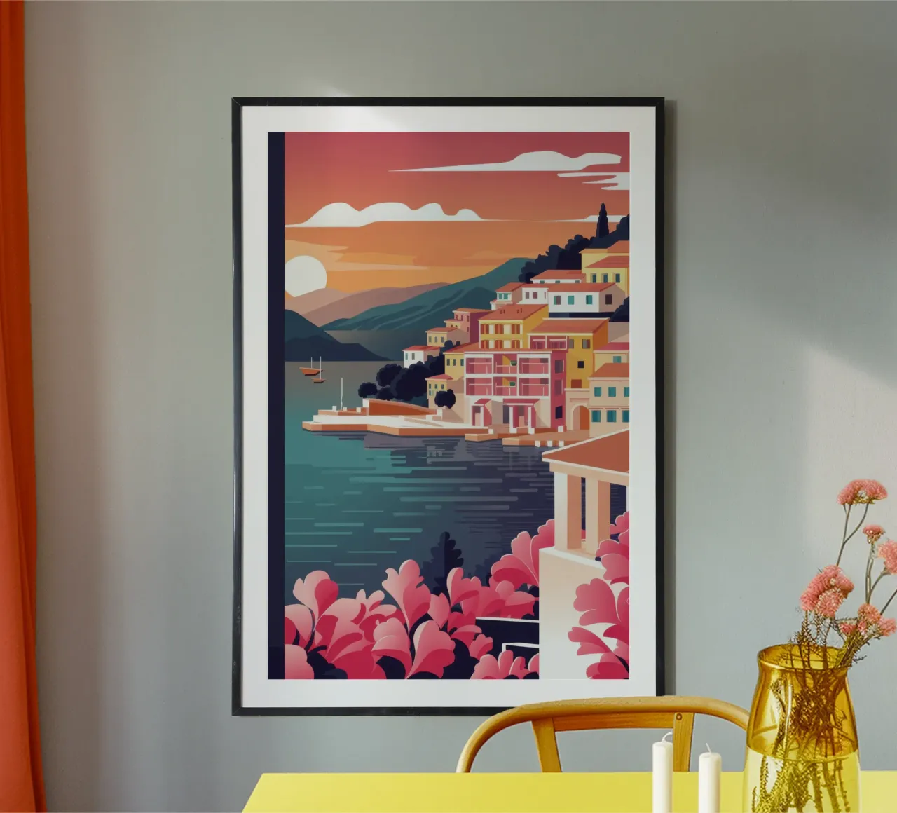 Crepuscolo costiero in fiore poster da Orchid Patina