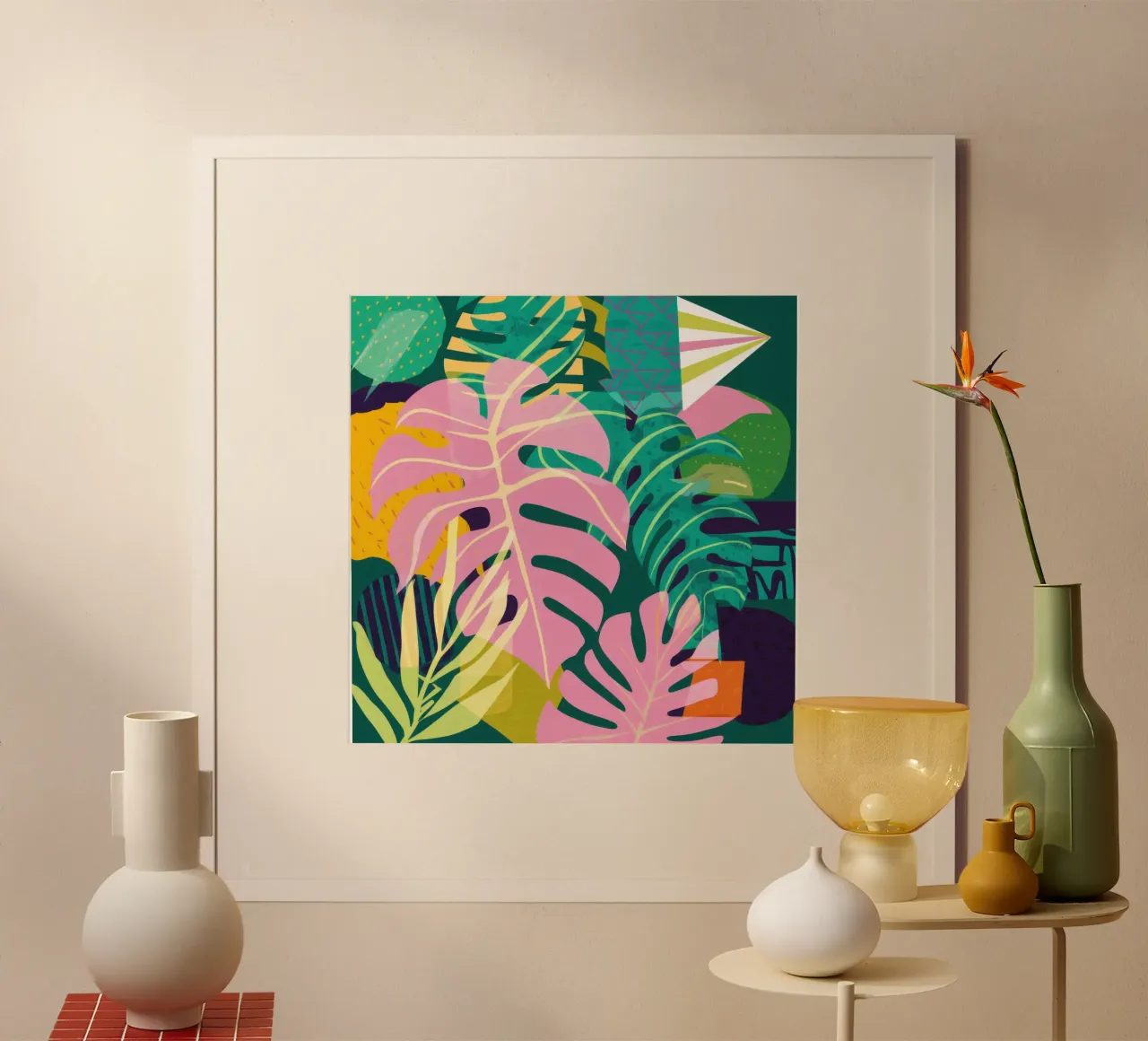 Sogno di Monstera rosa poster da Wish Studio