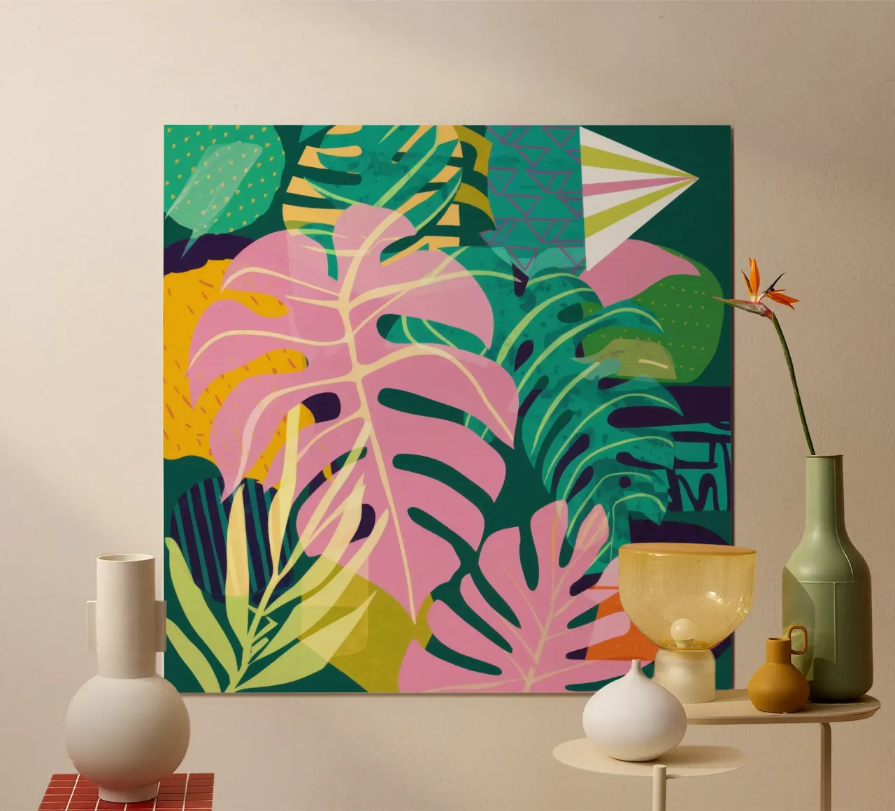 Sogno di Monstera rosa poster da Wish Studio