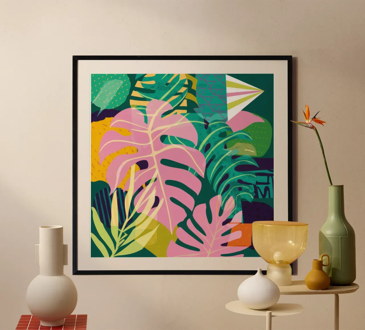 Sogno di Monstera rosa poster da Wish Studio