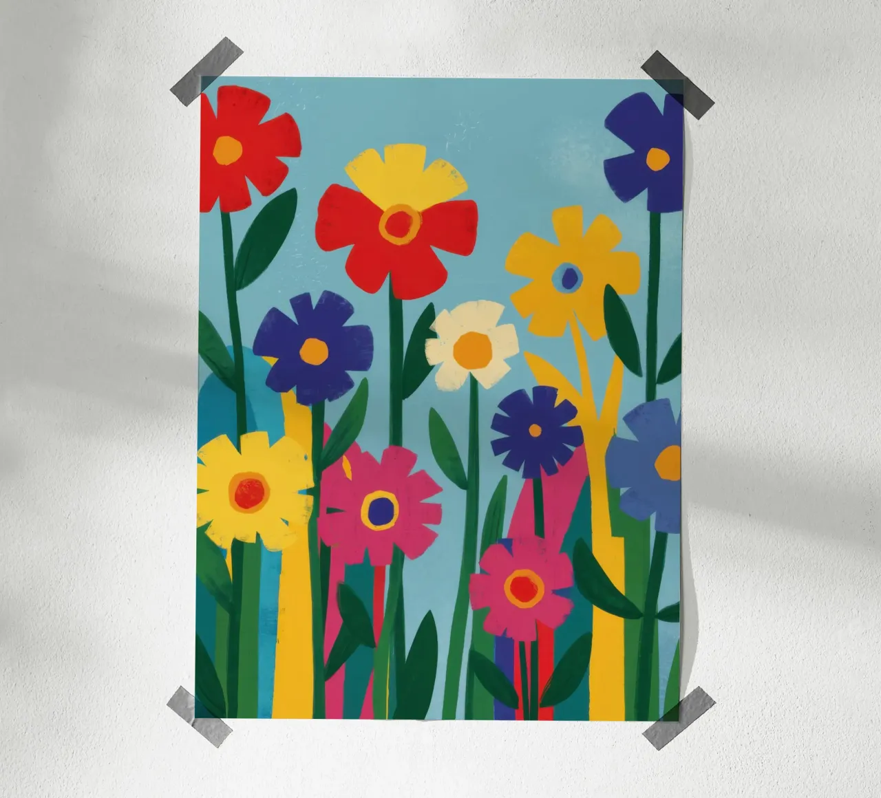 Prato gioioso di fiori selvatici poster con telaio in alluminio da Moon Revolver