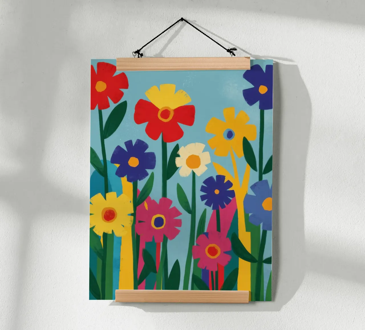 Prato gioioso di fiori selvatici poster con telaio in alluminio da Moon Revolver