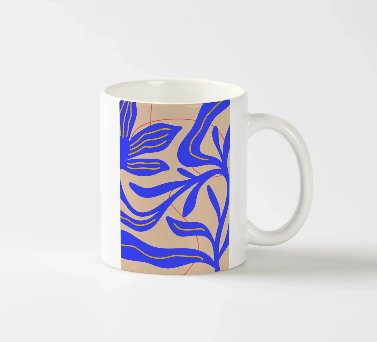 Abstract Leaf & Flower Art Print | Botanical  | Modern Keramik Tasse von PrintCessStudio
