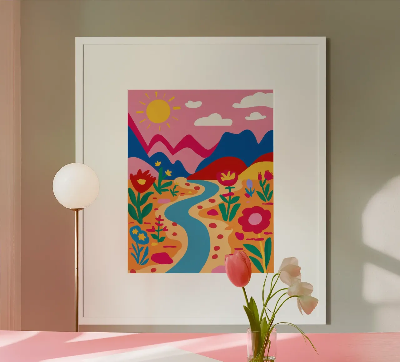 Viaggio nel fiume tortuoso poster con telaio in alluminio da Enter Bloom
