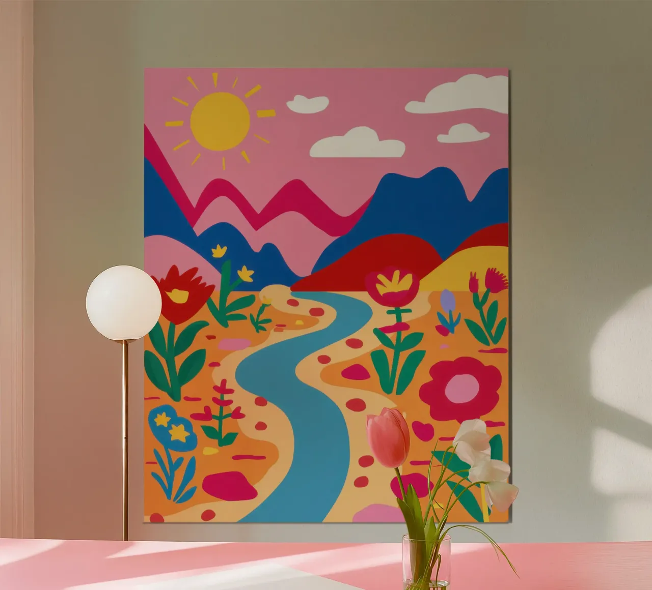 Viaggio nel fiume tortuoso poster con telaio in alluminio da Enter Bloom