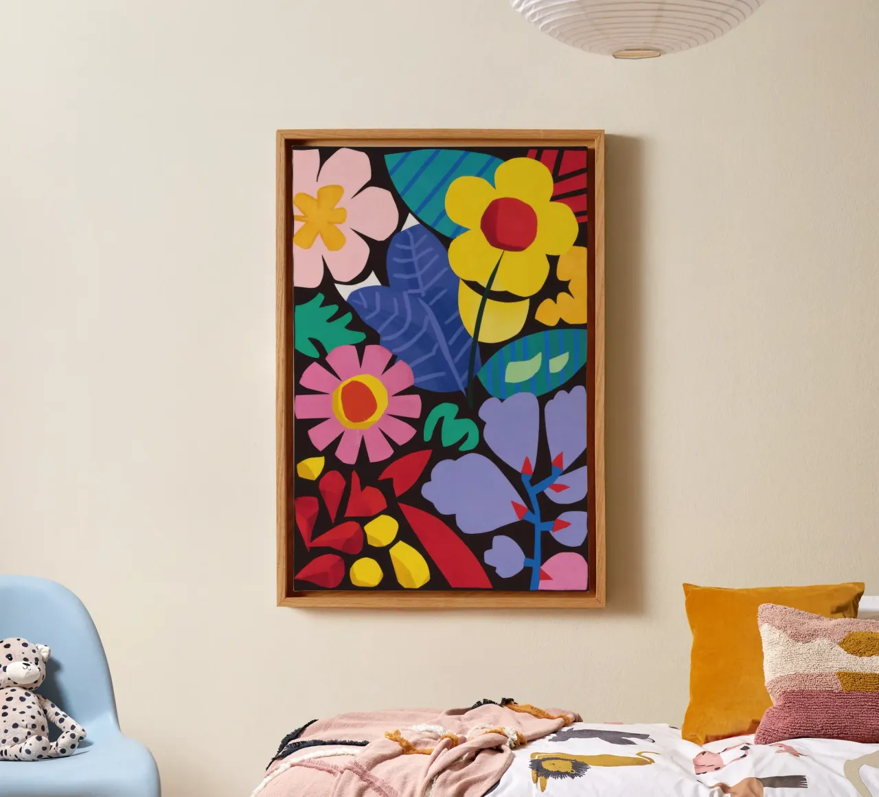 Arte popolare in fiore tela con Cornice a cassetta da Echo Saber