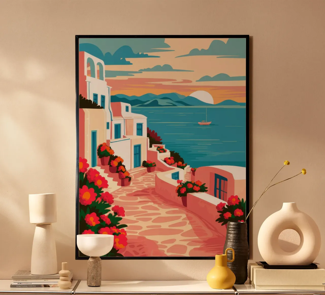 Sentiero del tramonto del Mar Egeo poster da Wish Studio