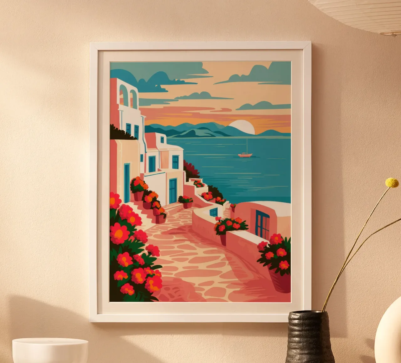 Sentiero del tramonto del Mar Egeo poster da Wish Studio