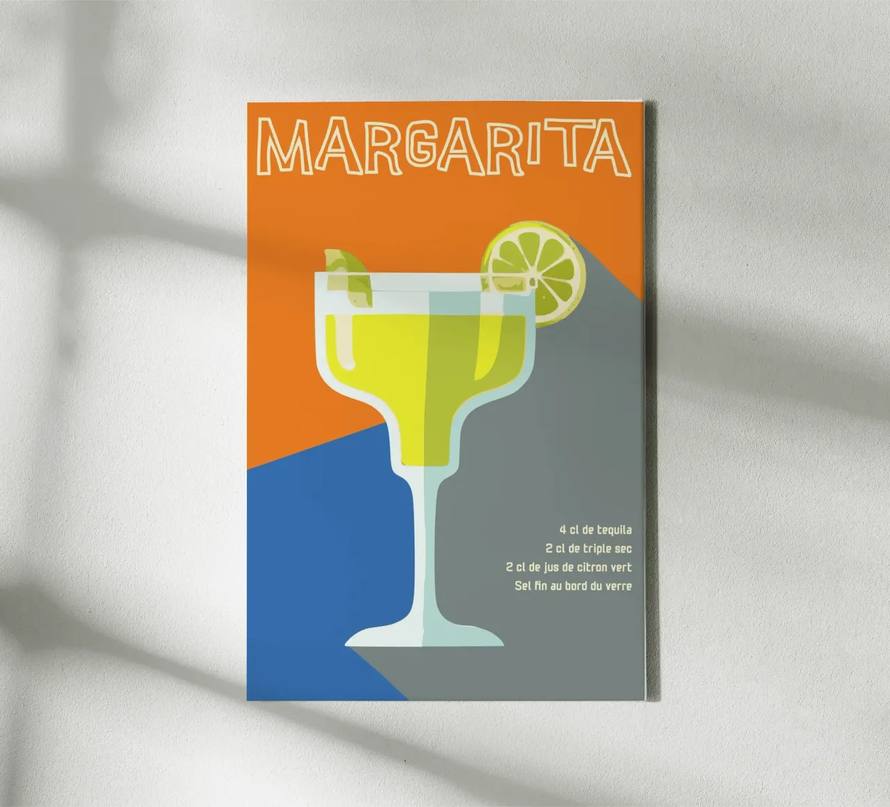 Bold Margarita Cocktail Recipe Art - Retro Style tela con Cornice a cassetta da Une Affaire de Filles