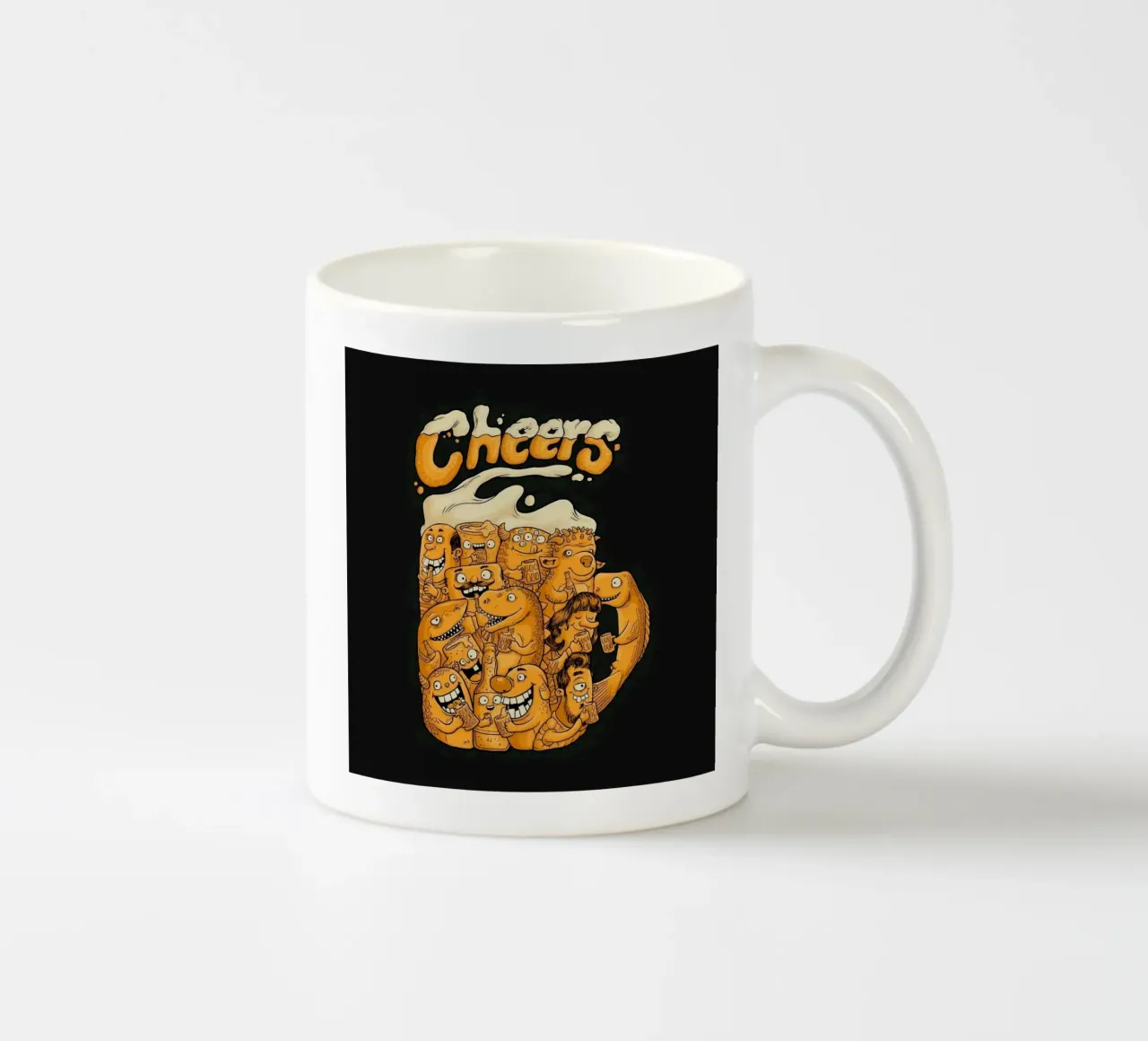 shape funny beer tazza in ceramica da comura