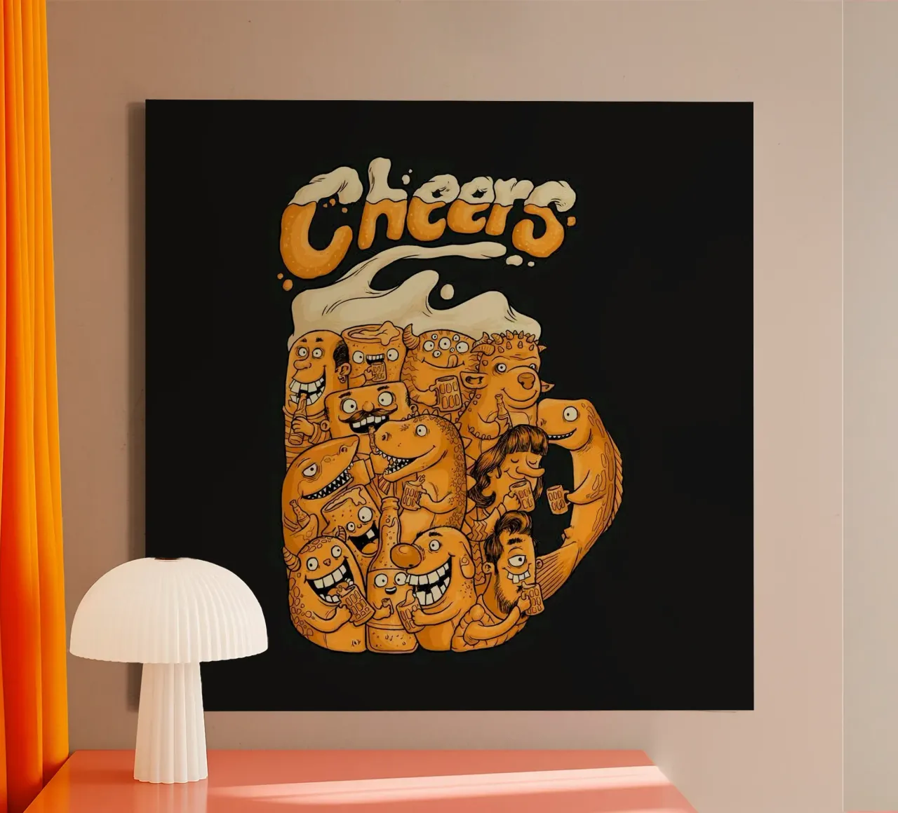shape funny beer tela con Cornice a cassetta da comura