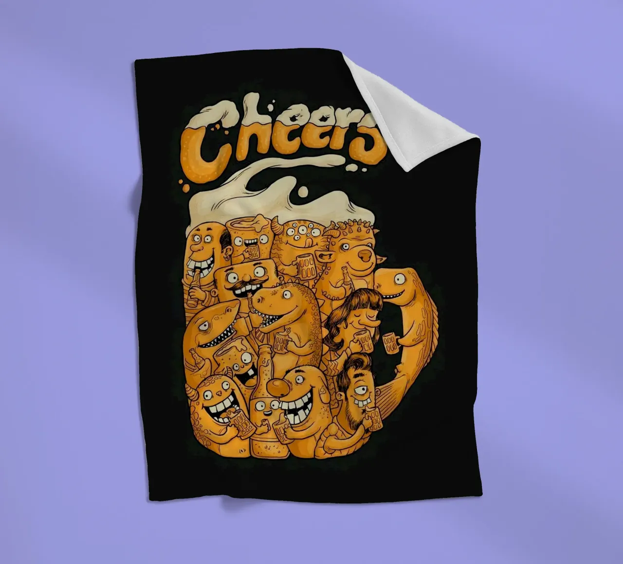 shape funny beer coperta in pile da comura