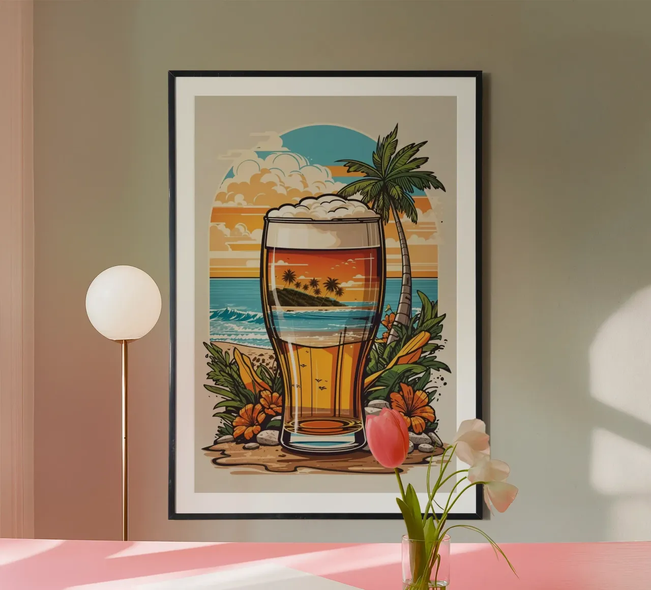 nature in beer poster con telaio in plastica da Josum
