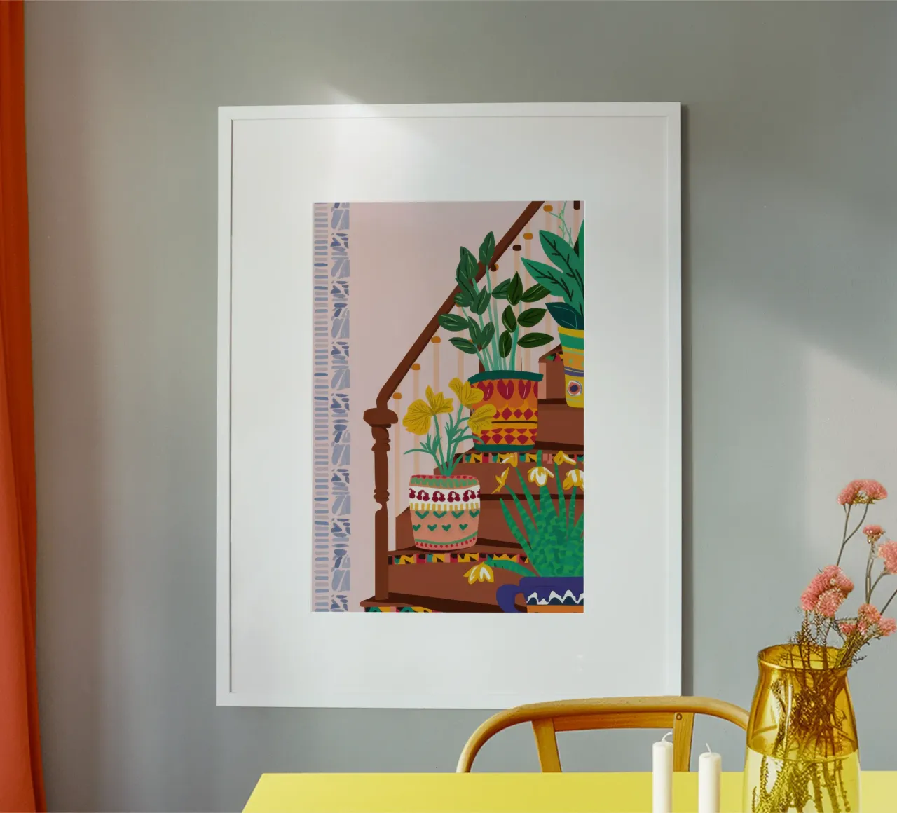 Village complexe à flanc de colline poster de Echo Saber