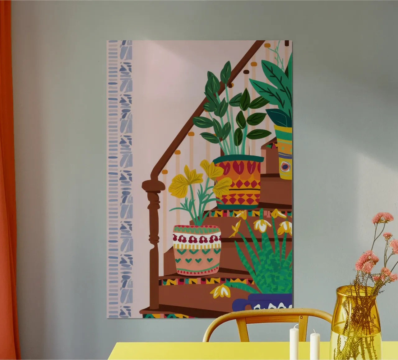 Village complexe à flanc de colline poster de Echo Saber