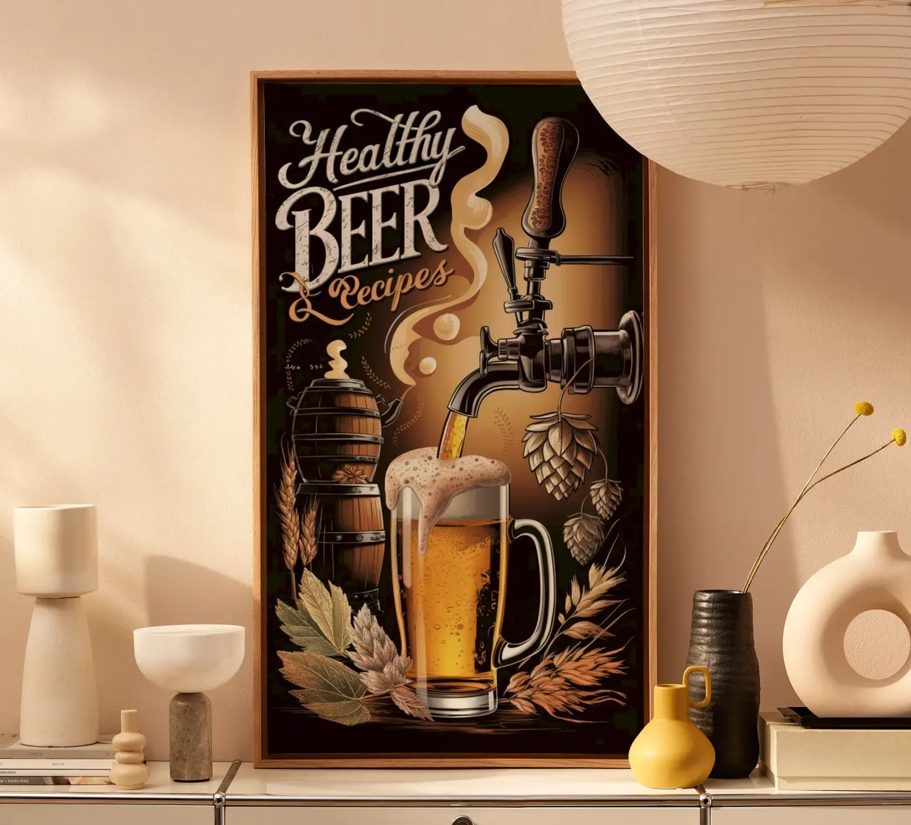 healthy beer recipe tela con Cornice a cassetta da Josum