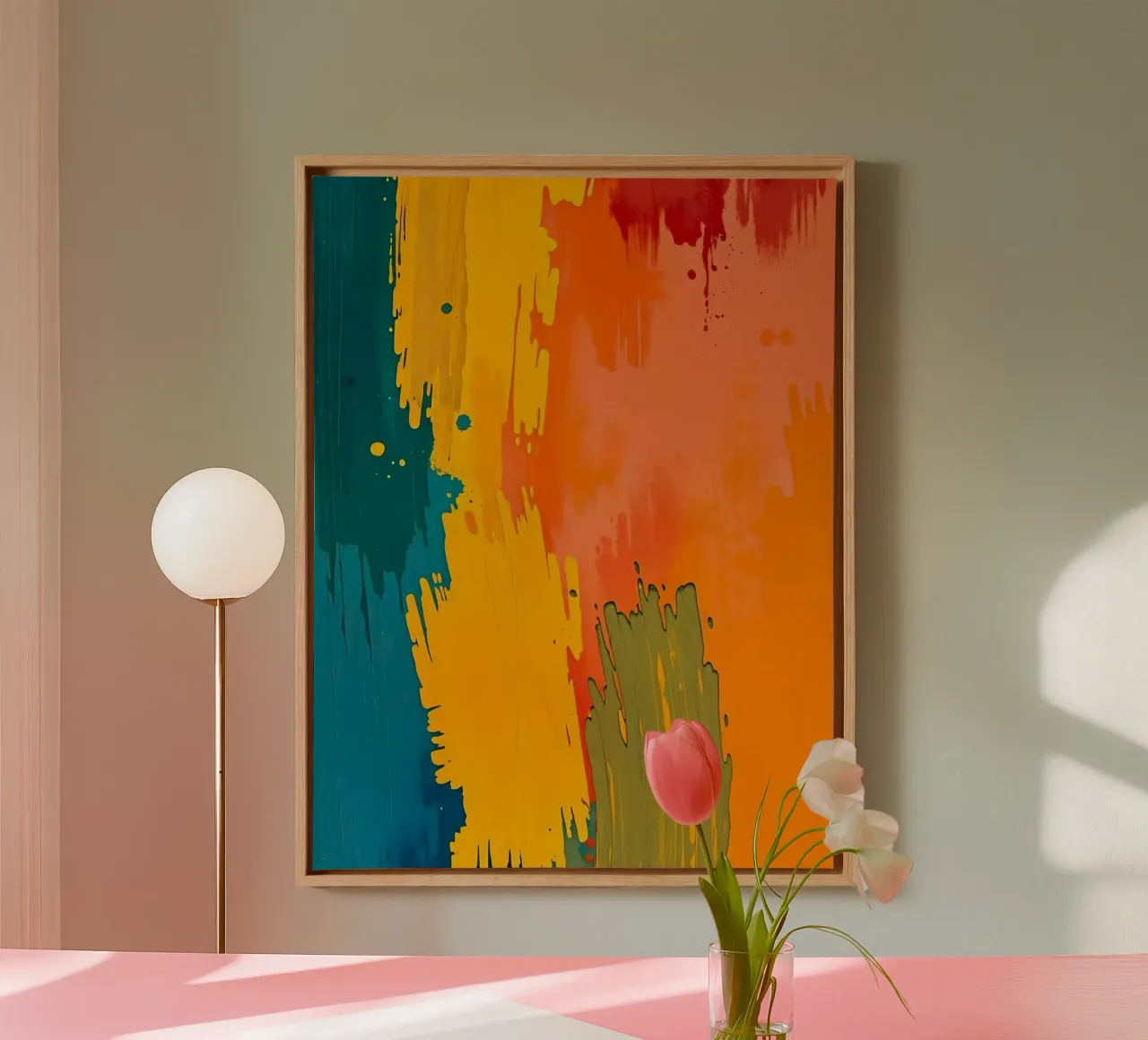 color water draw tela con Cornice a cassetta da Josum