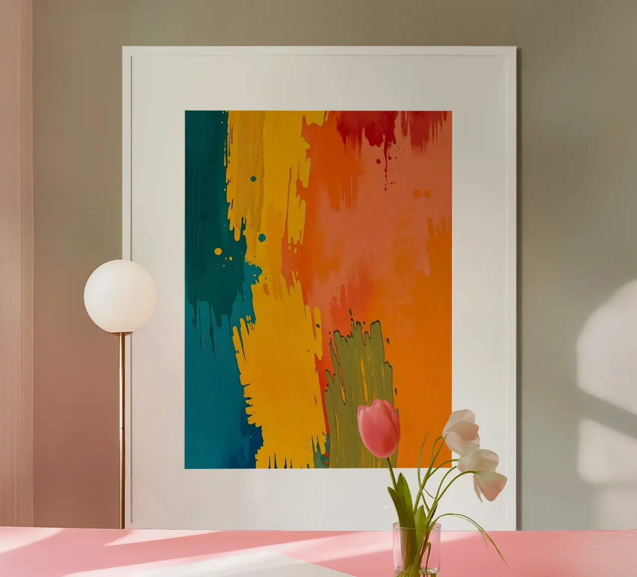 color water draw poster con telaio in plastica da Josum
