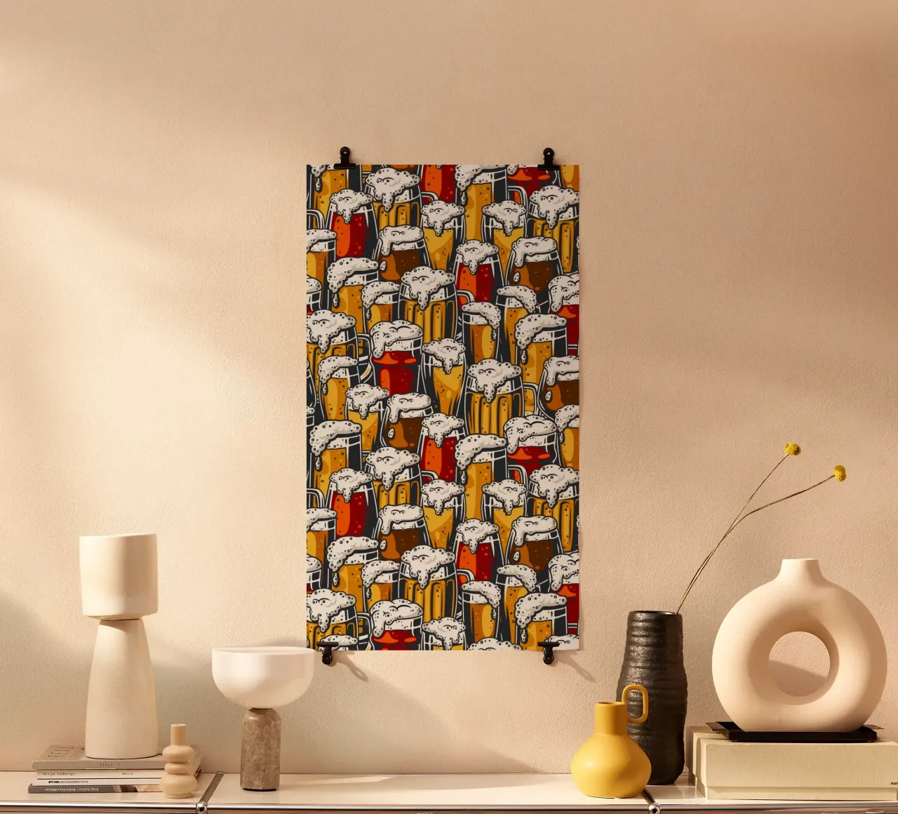 beer red yellow poster da comura