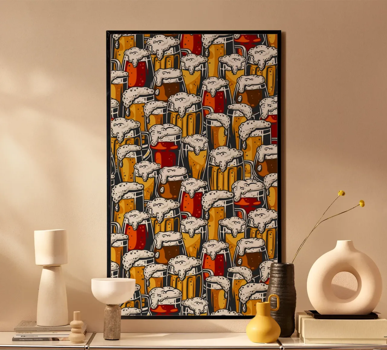 beer red yellow poster da comura