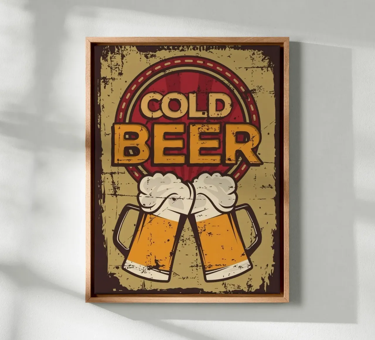 cold beer couple tela con Cornice a cassetta da comura