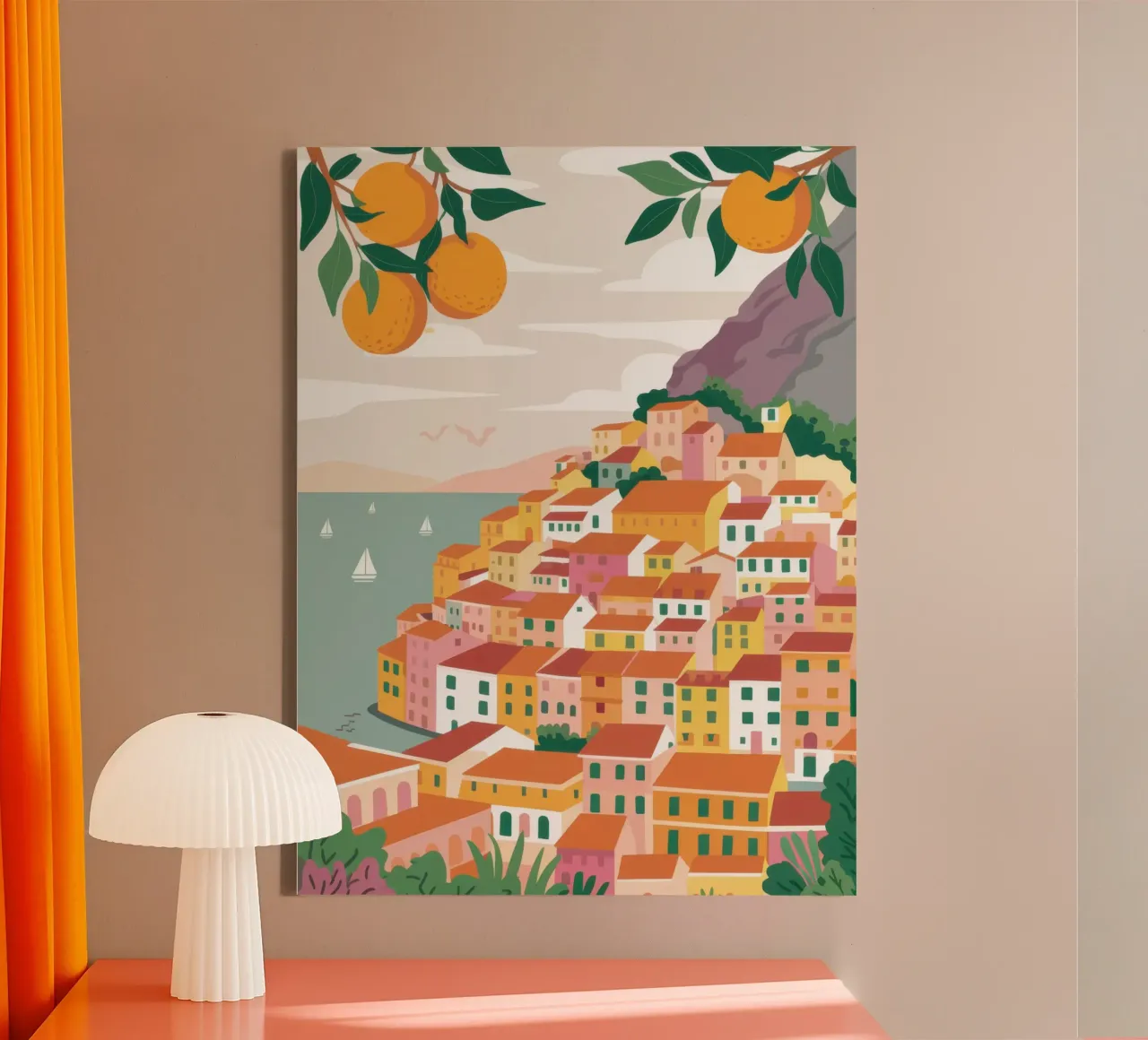 Fascino delle Cinque Terre tela con Cornice a cassetta da Echo Saber