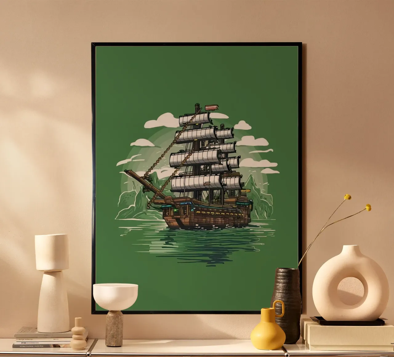 giant ship green poster da Josum