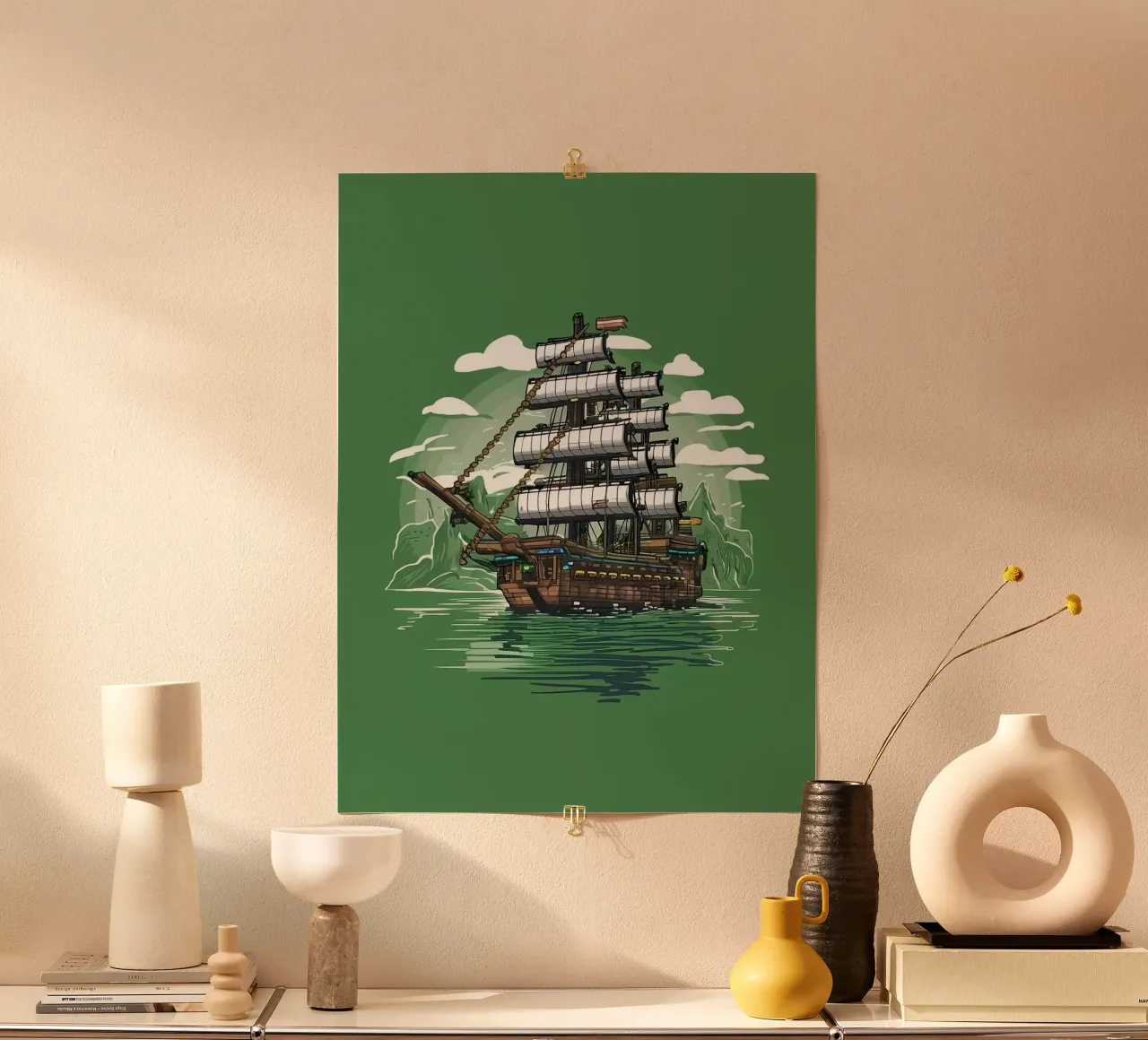 giant ship green poster da Josum