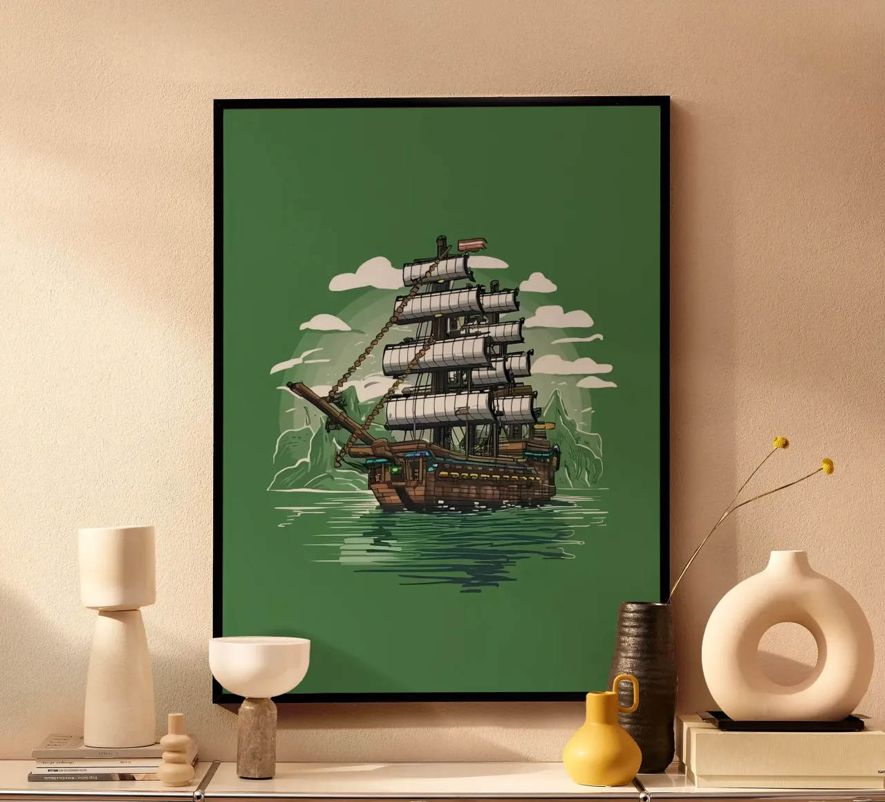 giant ship green poster da Josum