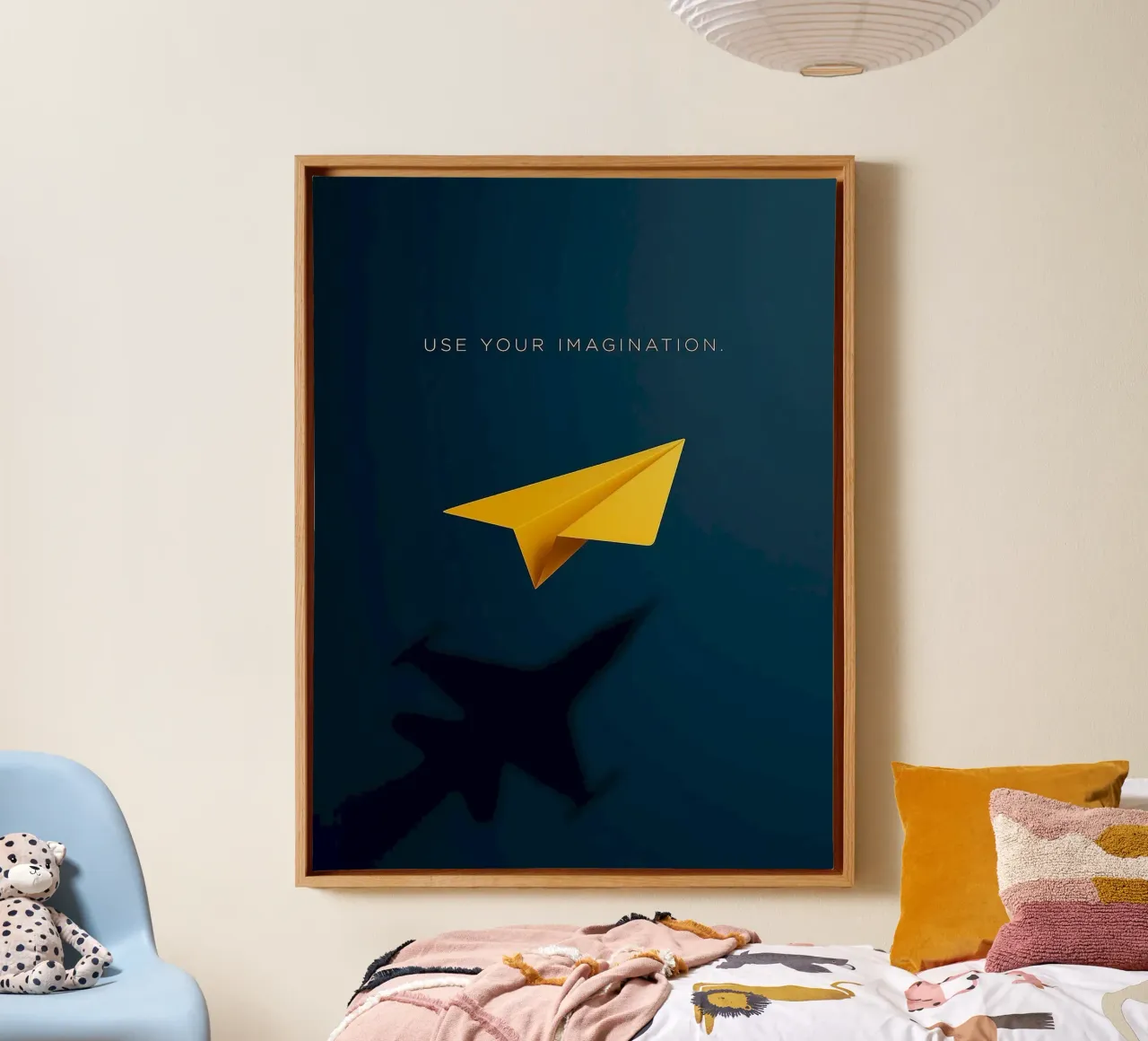 paper plane shape tela con Cornice a cassetta da comura