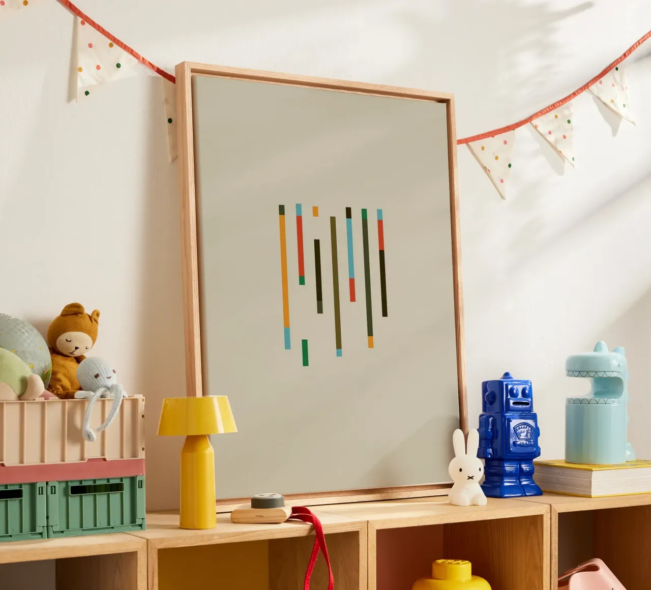 color parallel shape canvas with Floater frame by comura
